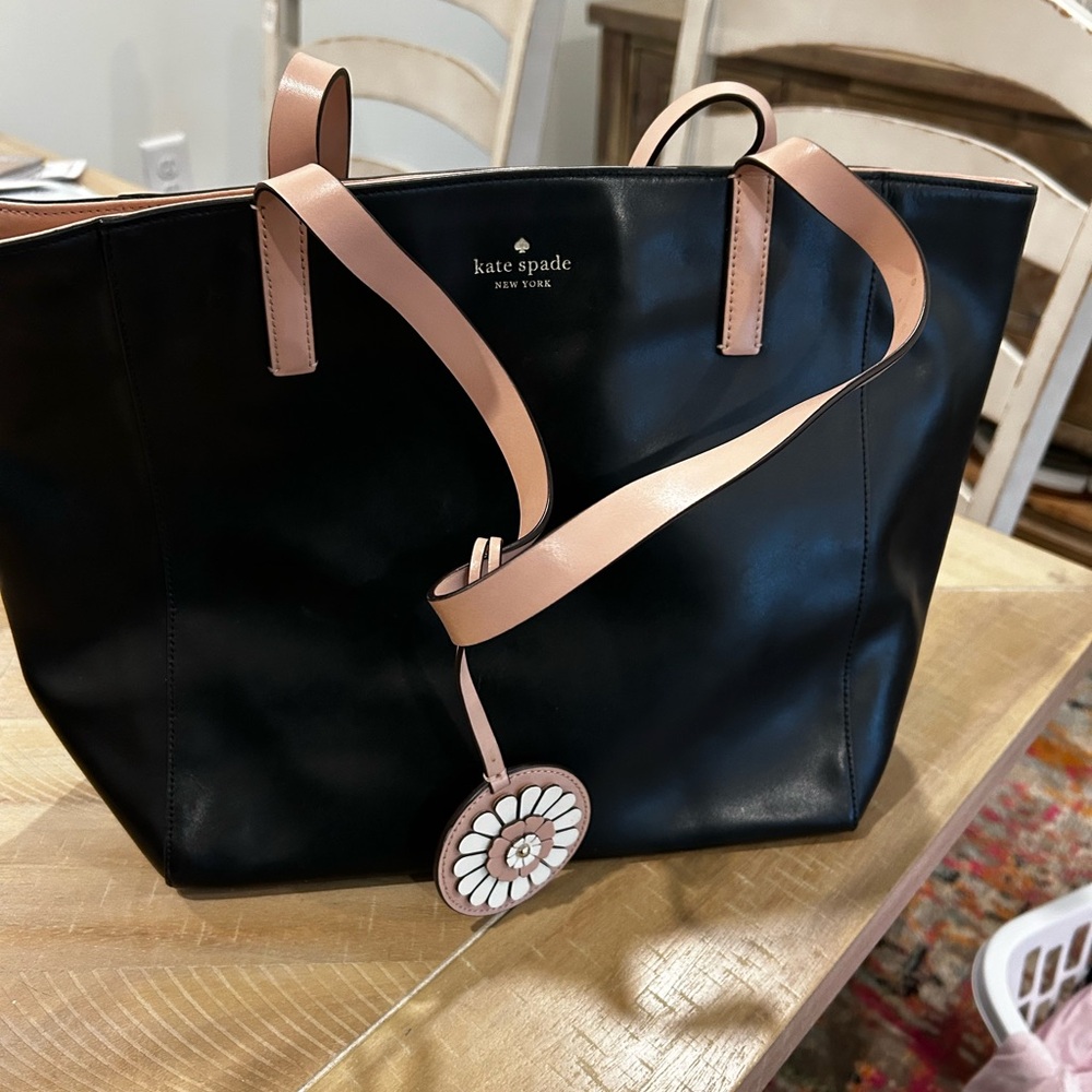 Kate Spade Black Tote with Pink Accents